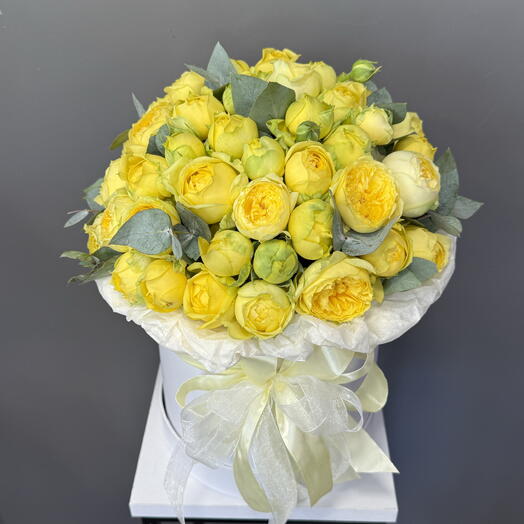 Цветы в коробке Пионовидная Роза 😍