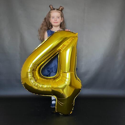 Шар Цифра 4 Золото