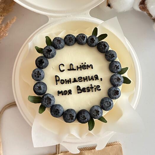 Бенто-торт «Моя Bestie» с  голубикой