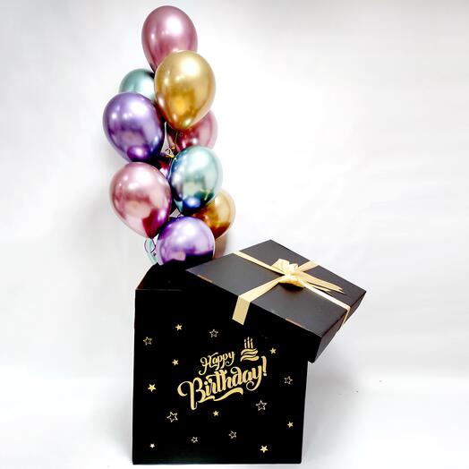 Набор шаров в коробке "Happy Birthday!"