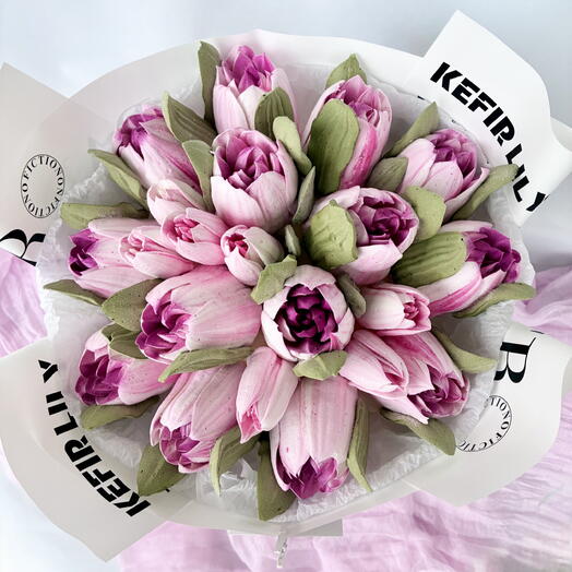 Букет тюльпанов из зефира ручной работы