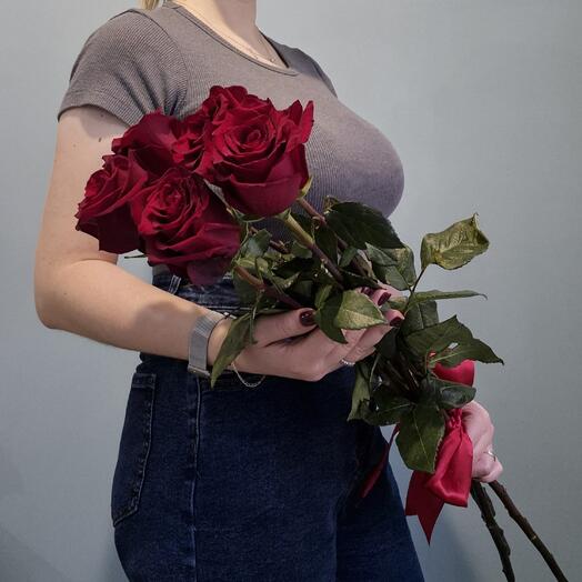 Классика красные розы 5шт