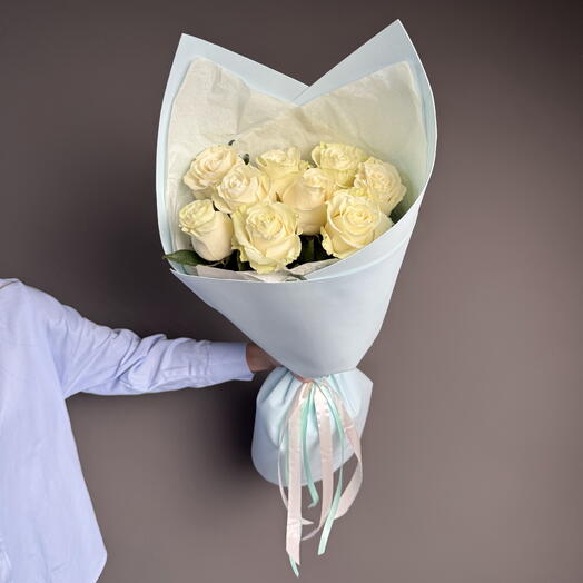 Роза  белая  Мондиаль 70 см