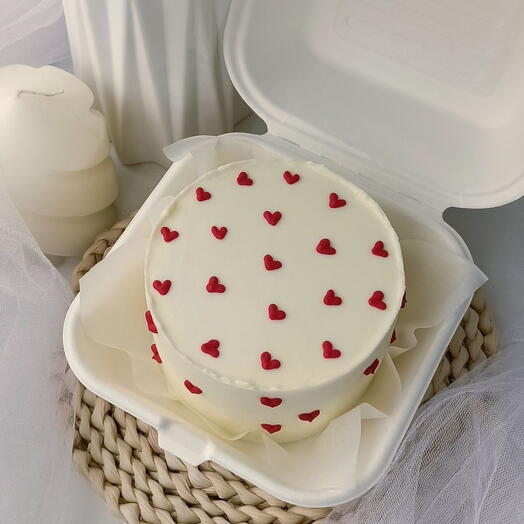 Bento Cake with Hearts + 1 hand-made candle