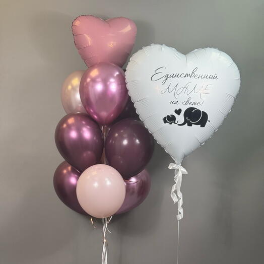 Воздушные шара на день рождения.Шары для мамы , жены , сердце с индивидуальной надписью