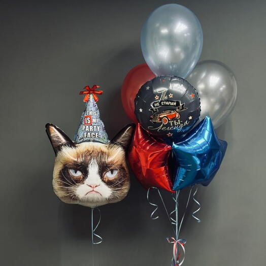 Воздушные шары с котом