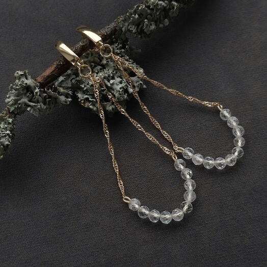 Серьги-качели с цирконием