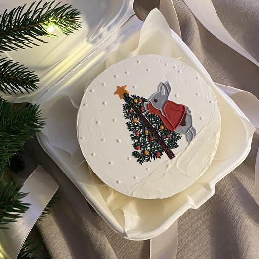 🤍 новогодний торт зайчик и елка