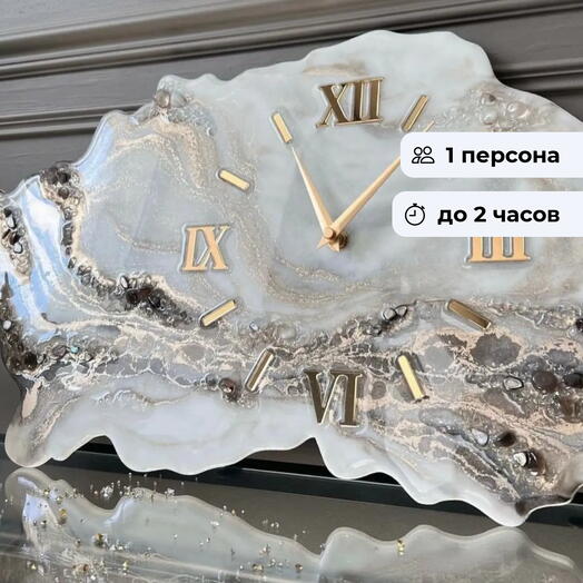 Застывшее время.  Мастер-класс по созданию часов из эпоксидной смолы