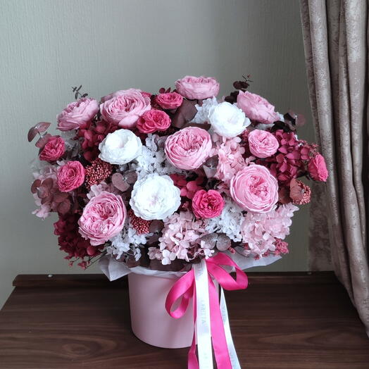 Стабилизированные цветы "Silva pink"