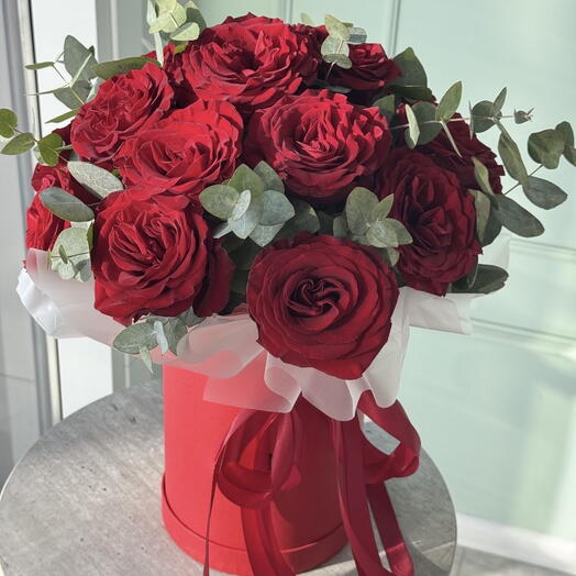 Розы красные 15 шт в коробке 🌹