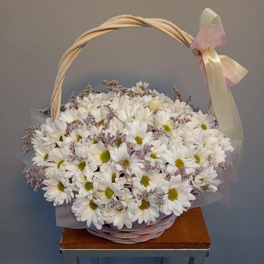 Корзина с ромашками