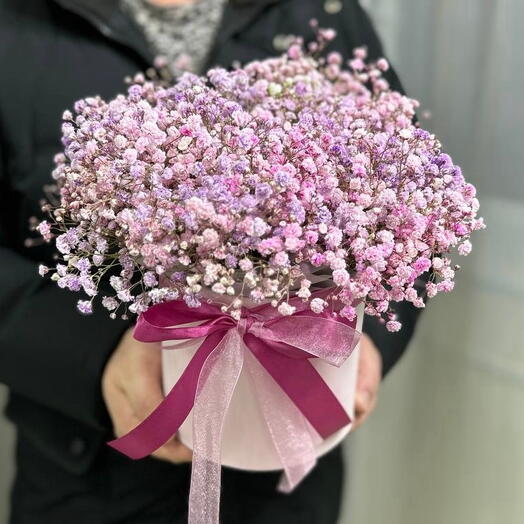 Шляпная композиция «Нежная гипсофила»