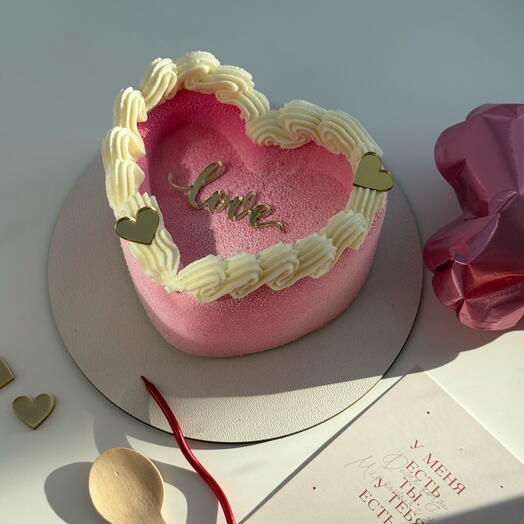 Бенто торт розовое сердце love