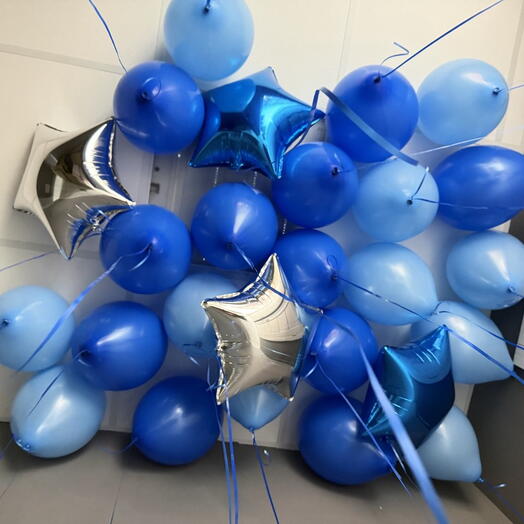 Сине голубые шары 25шт