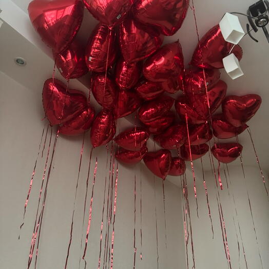 Красные сердца. Шары на 14 февраля. Набор шаров. Сердечки. День всех влюбленных. День Святого Валентина