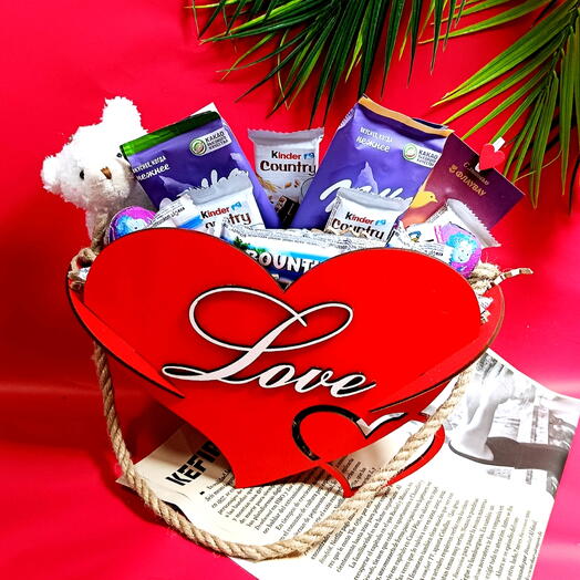 Набор в сердце из фанеры «Love»