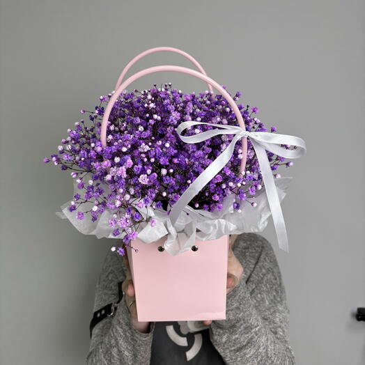 Фиолетовые гипсофилы в сумочке 💜