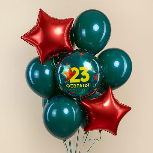Связка из гелиевых шаров 23 Февраля