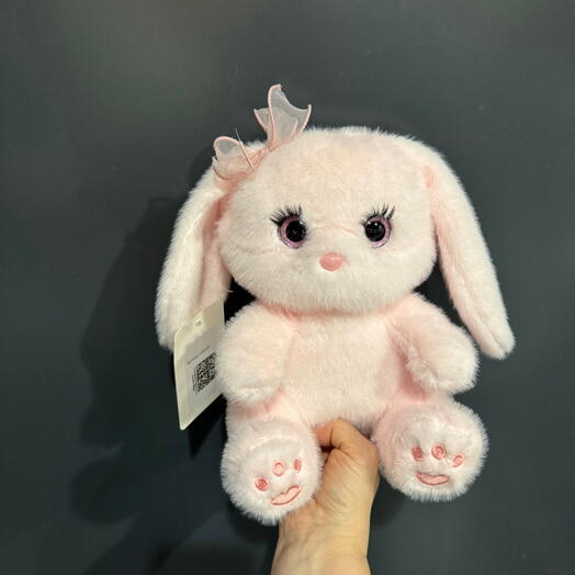 Мягкая игрушка зайка розовая