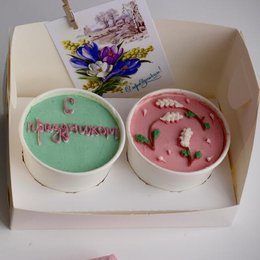 Мини cake to go (веган) 2 шт для девушки, мамы, подруги, коллеги