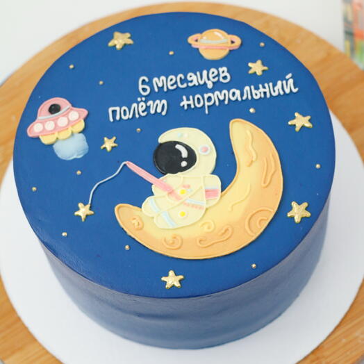 Торт космос, космонавт на луне