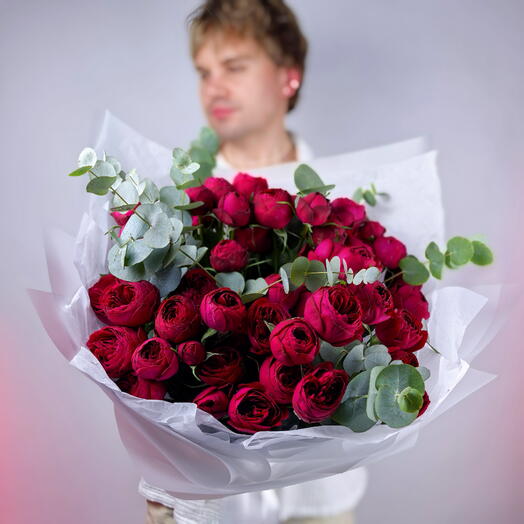 Кустовая пионовидная роза сорта Red lace (Китай) 15 шт