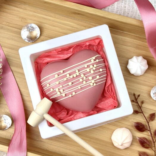 ШОКОЛАДНОЕ СЕРДЦЕ ПИНЬЯТА из клубничного шоколада с молоточком 💓