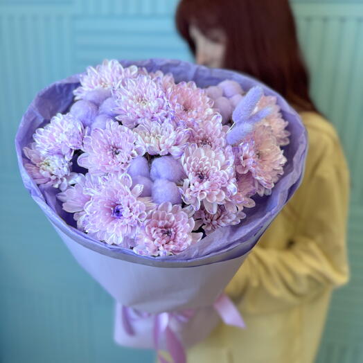 Букет из сиреневых хризантем 💜