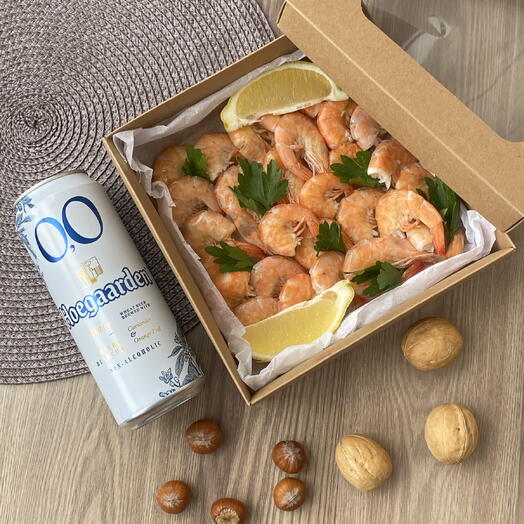 🦐 «Сочный» Мужской бокс с креветками | Креветки и пенное | в подарок мужчине