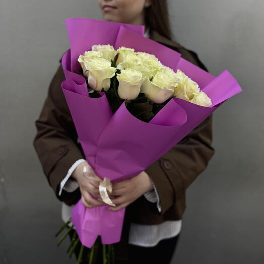Букет из 15 белых роз(код 489)