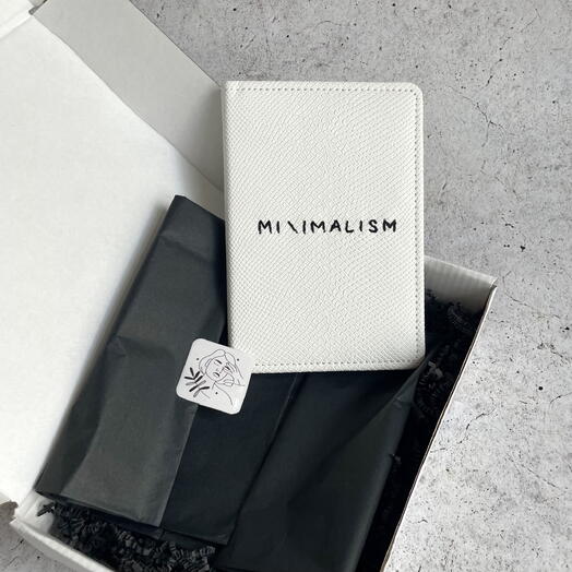 Обложка на паспорт «Minimalism» на магнитах из экокожи ручной работы р