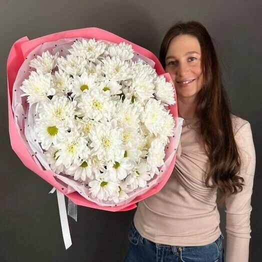 Букет микс из кустовых хризантем