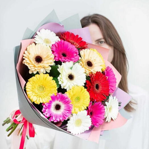 Букет из 15 гербер🌸
