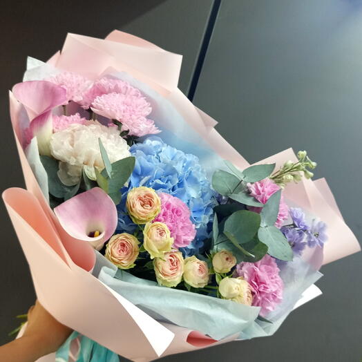 Букет Дофамин🩵🩷💐