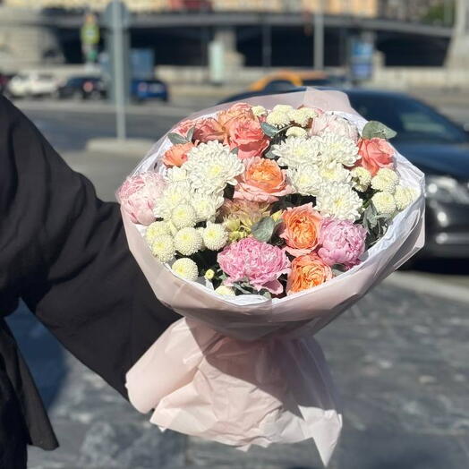Букет "Персиковое облако"