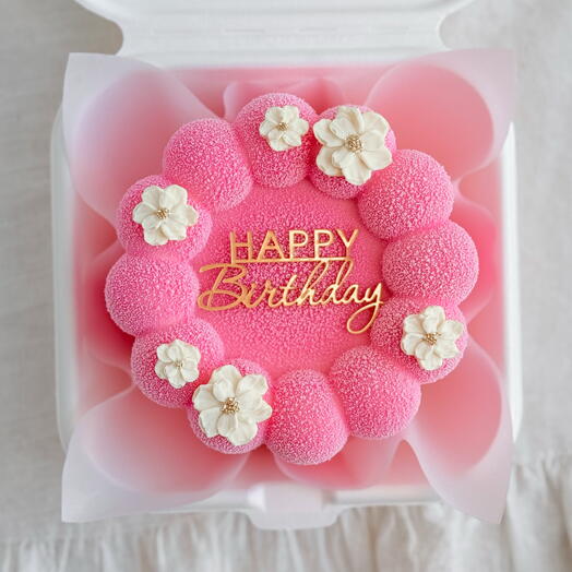 Муссовый бенто «Happy birthday» с шоколадными цветами