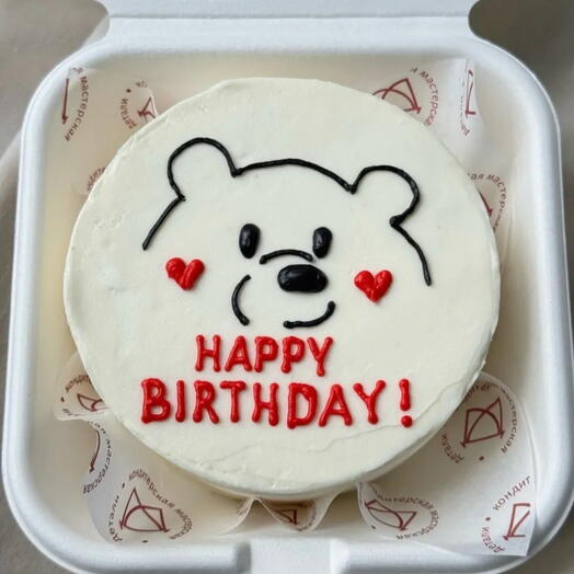 Бенто торт для парня / девушки с мишкой Happy Birthday