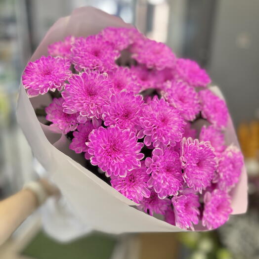 🩷💝 Дофаминовый букет из пышных кустовых хризантем