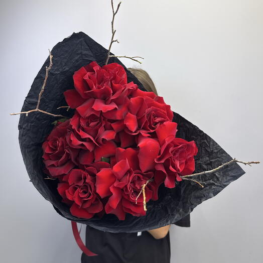 Авторский букет Elegant с французскими розами ❣️🖤