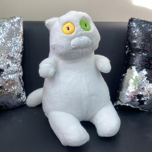 Игрушка смешной кот белый