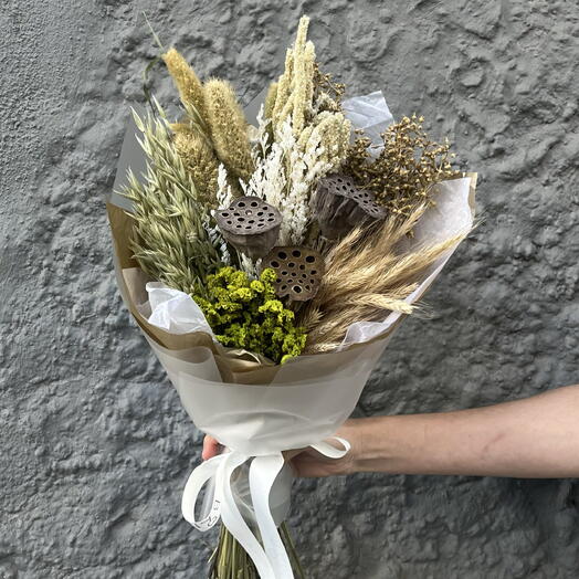 🌾Букет из сухоцветов с коробочками мака