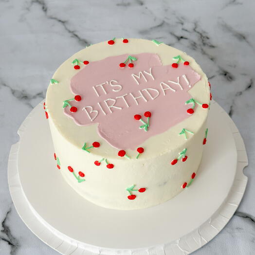 Торт 1 кг с вишенками it s my birthday на мой день рождения