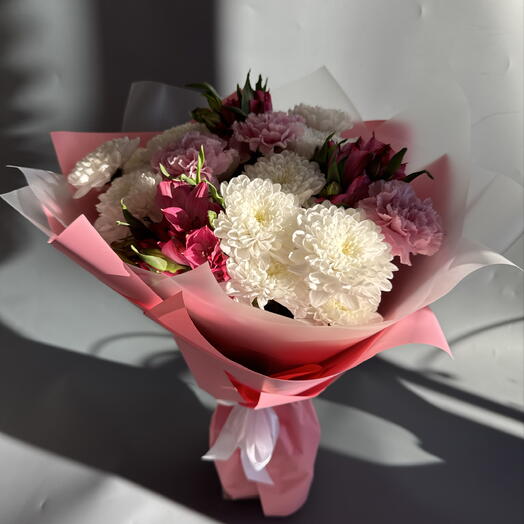 Букет дня🌸 самый нежный букет из хризантем, диантусов, альстромерии🌸