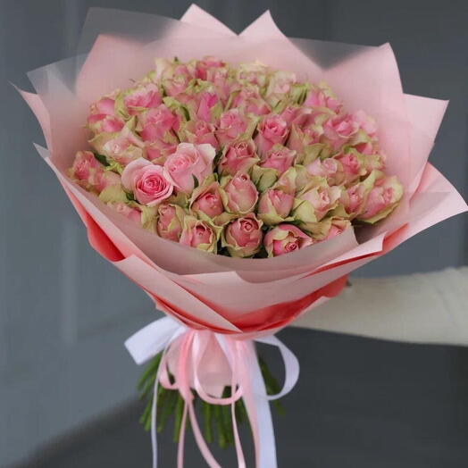 Розы Кения розовые 40см (51шт)