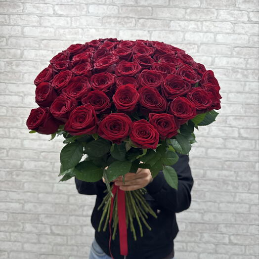 51 красная роза 🌹 70 см 😍