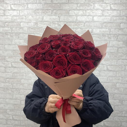Красные розы 25 шт🌹🌹🌹