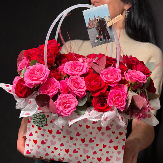Кустовые розы +🎁 печать вашего ФОТО 🥰
