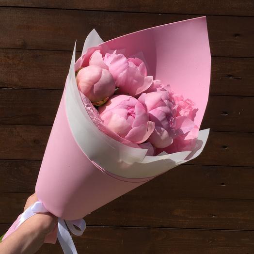Ramo de 5 peonías Rosadas