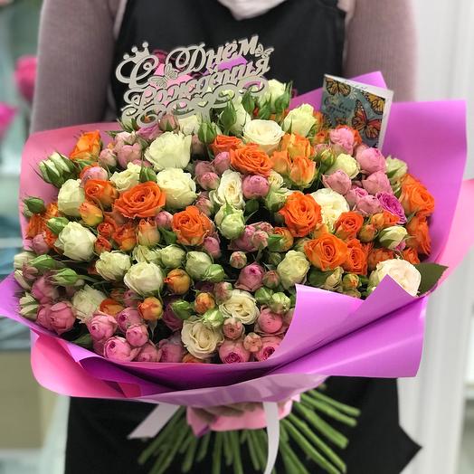 Роза кустовая микс